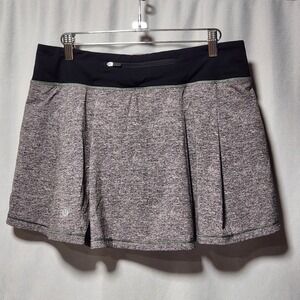 Lululemon Pace Rival Skirt Gray Space Dye Pleated Tennis Skort Size 8 W8AB2T